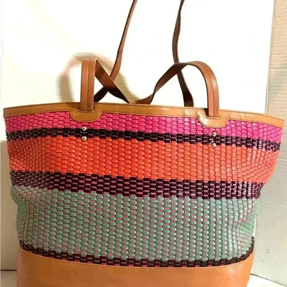 Rebecca  minkoff toki multi colored bold tote handbag - Picture 3 of 11